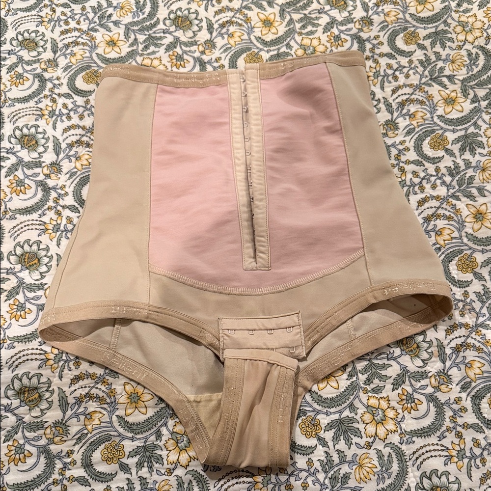 High-Waisted Pink and Tan Shapewear